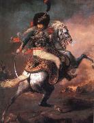 Theodore Gericault An Officer of the Imperial Horse Guards Charging oil painting on canvas